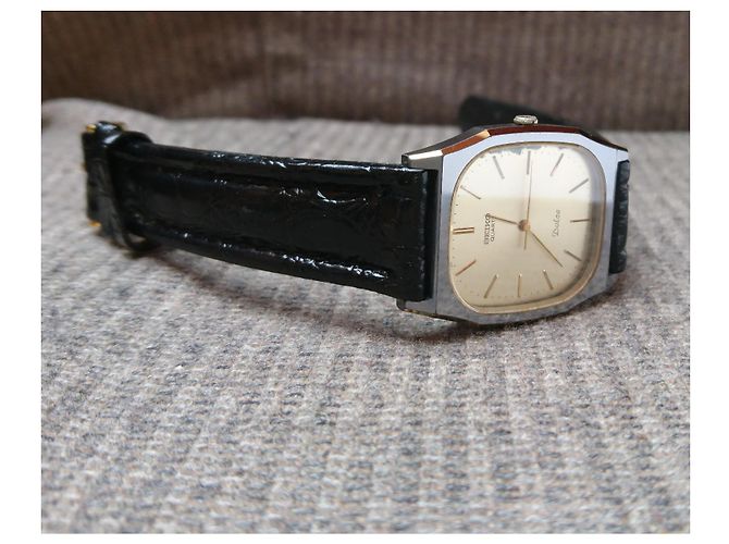 Relógio de quartzo Seiko Dolce ref. 5931-5420 Preto Prata Dourado - vista 13