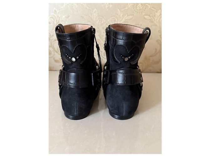 Bottines Louis Vuitton en cuir noir - vue 10