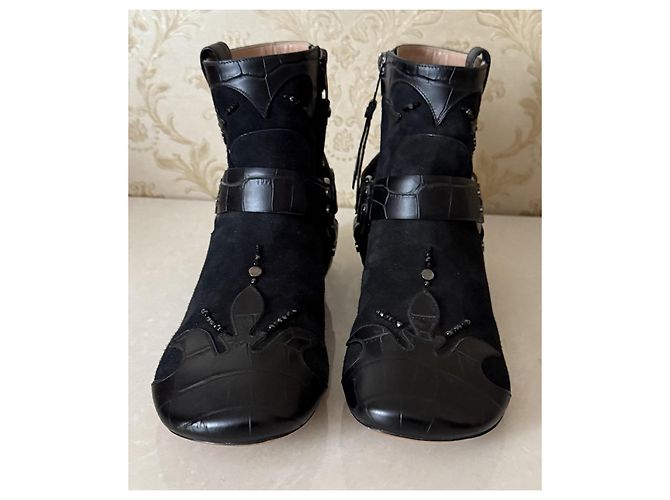 Bottines Louis Vuitton en cuir noir - vue 5