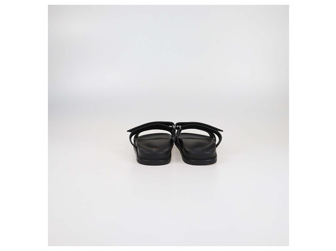 Sandali piatti Chypre in pelle nera Hermès Nero - vista 5
