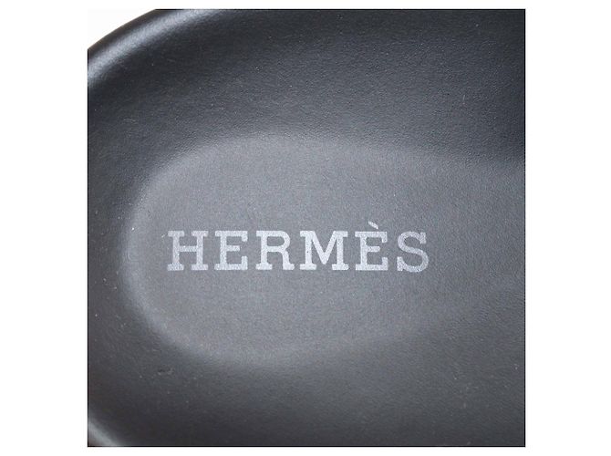 Sandali piatti Chypre in pelle nera Hermès Nero - vista 6