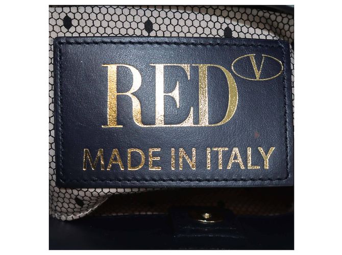 RED Valentino Hobo in pelle blu navy con dettagli arricciati - vista 5