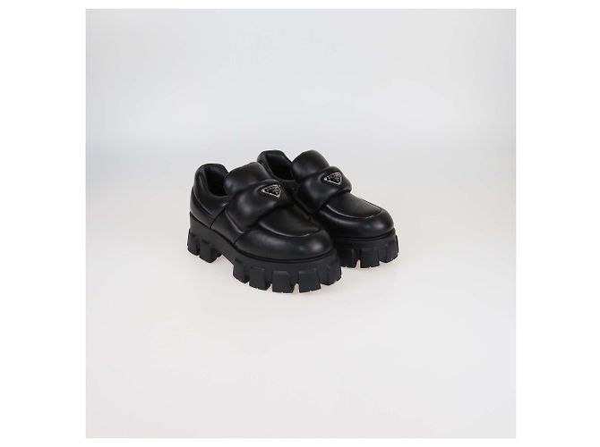 Mocassini Oxford in pelle nera imbottita con piattaforma di Prada Nero - vista 2