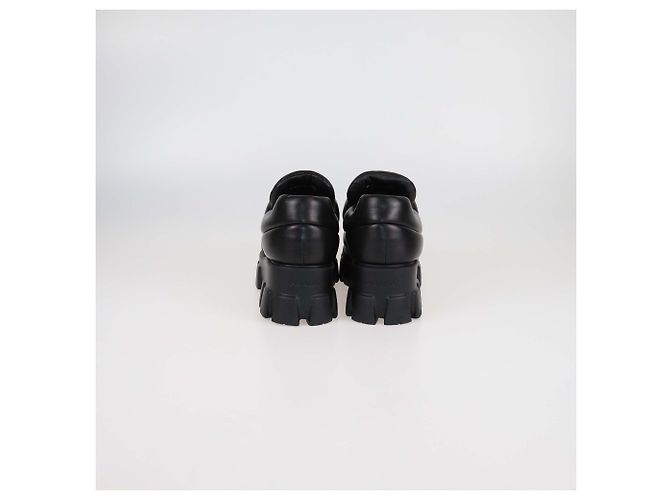 Mocassini Oxford in pelle nera imbottita con piattaforma di Prada Nero - vista 5