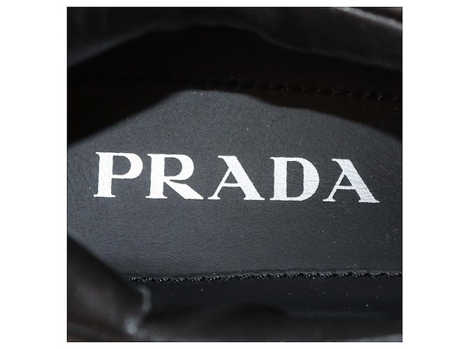Mocassini Oxford in pelle nera imbottita con piattaforma di Prada Nero - vista 6
