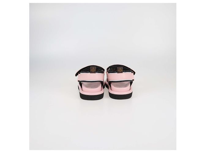 Sandali flat slingback in pelle rosa Louis Vuitton con cuscino da piscina comfort - vista 5