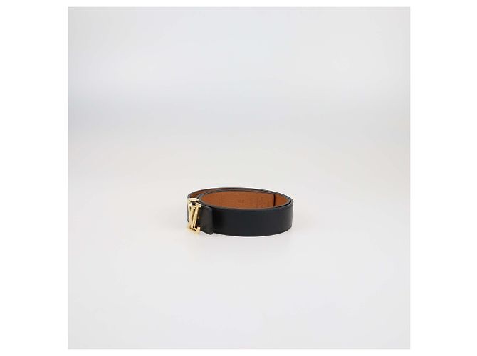 Cinturón reversible de cuero negro/marrón LV Initiales de Louis Vuitton Castaño - vista 2