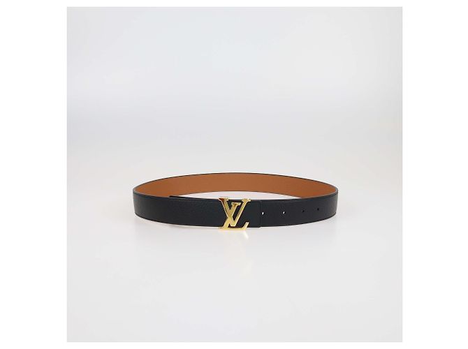 Cinturón reversible de cuero negro/marrón LV Initiales de Louis Vuitton Castaño - vista 4