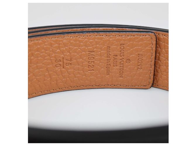 Cinturón reversible de cuero negro/marrón LV Initiales de Louis Vuitton Castaño - vista 7