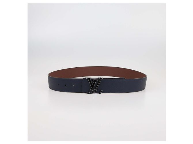 Louis Vuitton Navy Blue/Brown Leather LV Tilt Reversible Belt - view 3