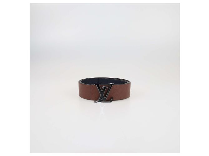 Louis Vuitton Navy Blue/Brown Leather LV Tilt Reversible Belt - view 4
