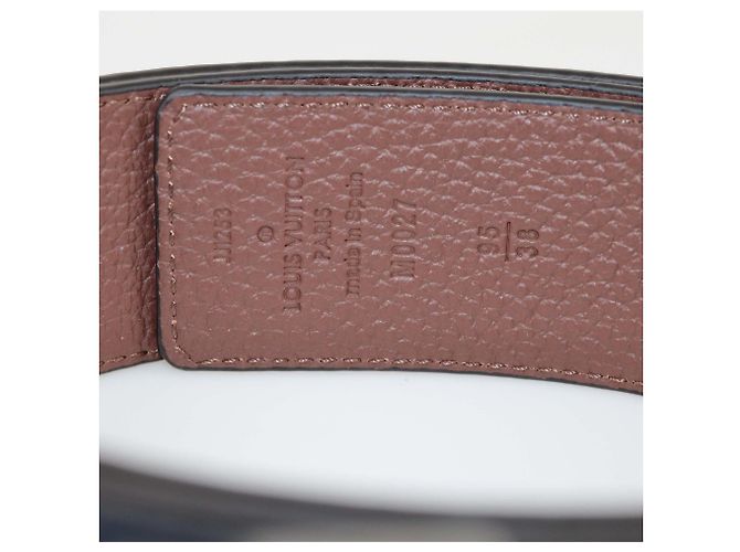 Louis Vuitton Navy Blue/Brown Leather LV Tilt Reversible Belt - view 6