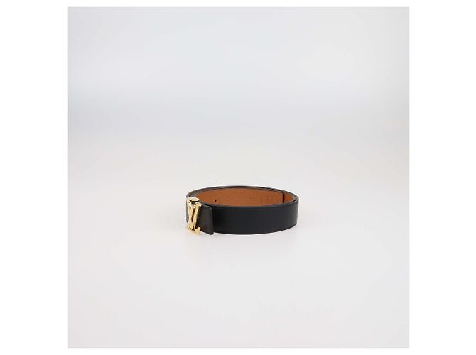Cinturón reversible de cuero negro/marrón LV Initiales de Louis Vuitton Castaño - vista 2