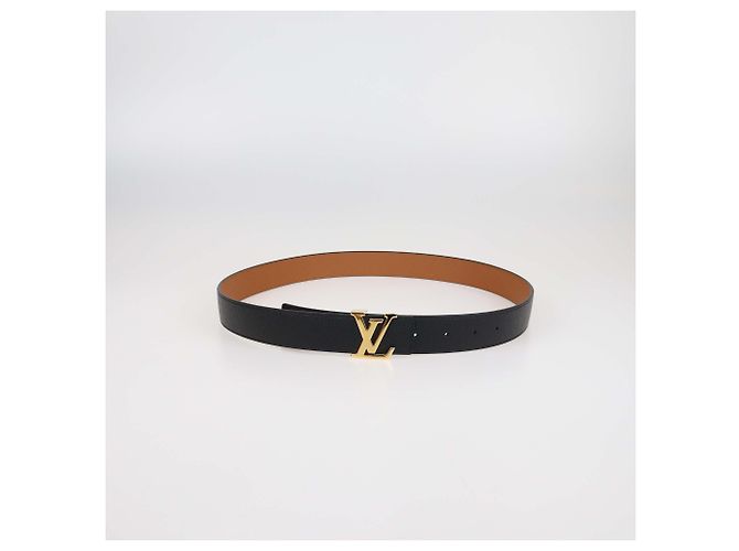Cinturón reversible de cuero negro/marrón LV Initiales de Louis Vuitton Castaño - vista 4