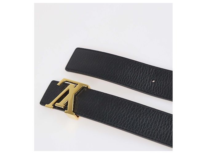 Cinturón reversible de cuero negro/marrón LV Initiales de Louis Vuitton Castaño - vista 5