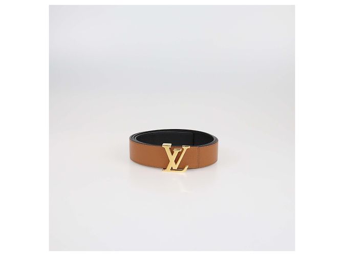 Cinturón reversible de cuero negro/marrón LV Initiales de Louis Vuitton Castaño - vista 6