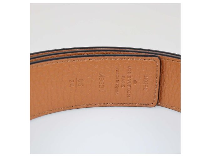 Cinturón reversible de cuero negro/marrón LV Initiales de Louis Vuitton Castaño - vista 7