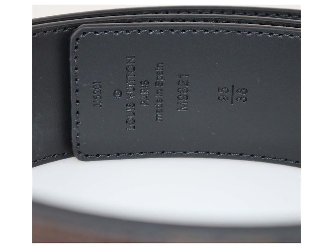 Louis Vuitton Black/Monogram Canvas & Leather Reversible 40MM Initiales Belt - view 7