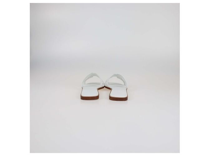 Sandali piatti Oran in pelle bianca Hermès Bianco - vista 5
