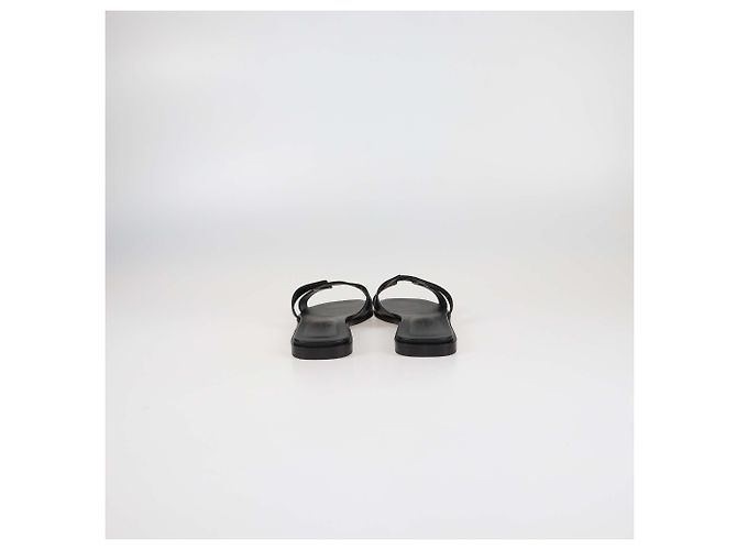 Sandali piatti Oran in pelle nera Hermès Nero - vista 5