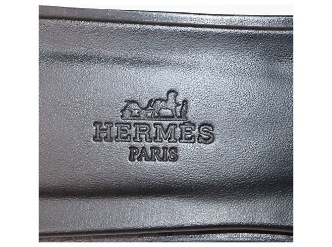 Sandali piatti Oran in pelle nera Hermès Nero - vista 6
