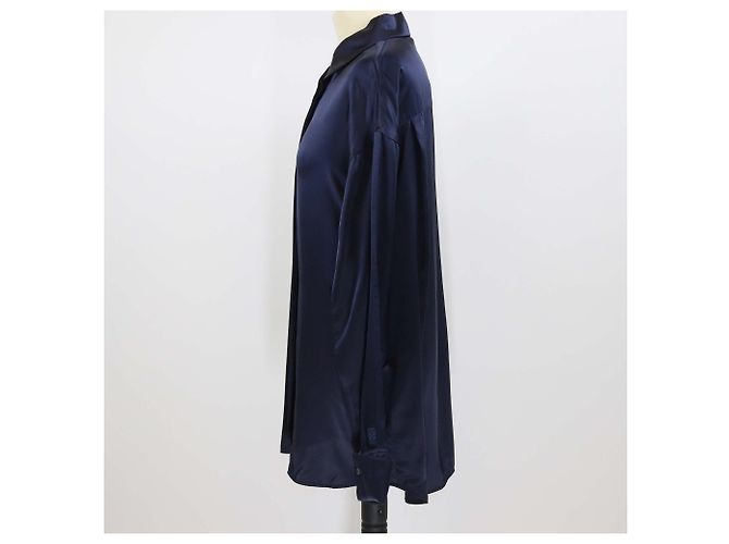 Camicia in seta lucida blu scuro a maniche lunghe Loewe - vista 2