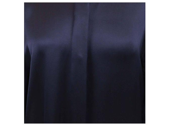 Camicia in seta lucida blu scuro a maniche lunghe Loewe - vista 4