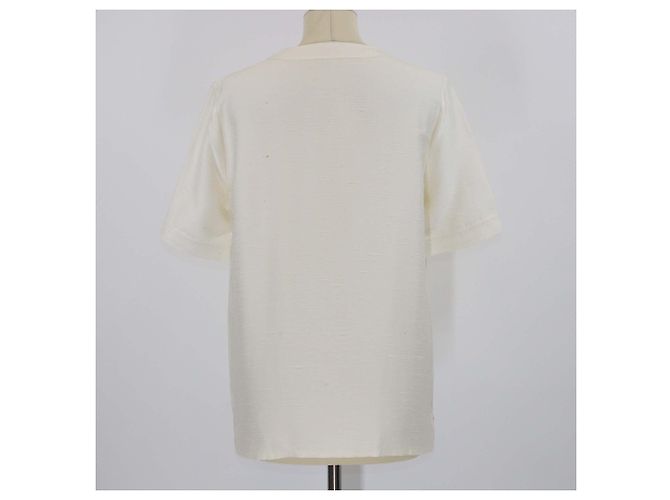 Camicia Jadyn in seta crema a maniche corte Loro Piana Crudo - vista 3