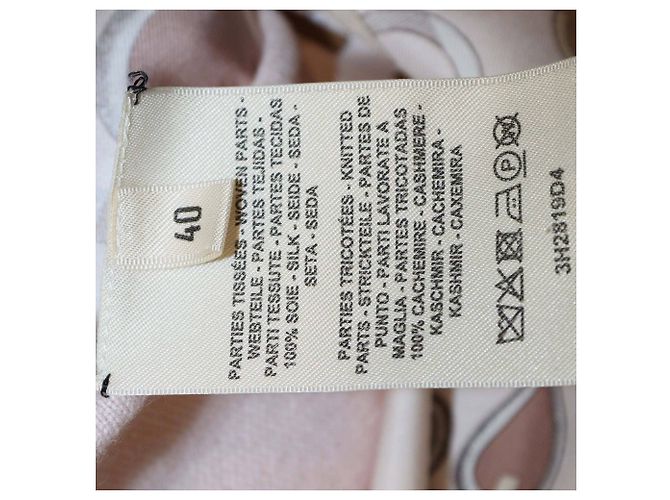 Sudadera de punto de seda y cachemira rosa con estampado Do Re Boucles de Hermès - vista 6