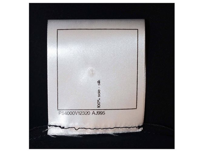 Blusa sin mangas plisada de seda azul marino Chanel - vista 6