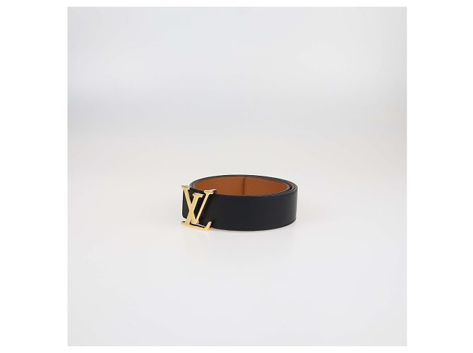 Louis Vuitton Black/Brown Leather LV Initiales Reversible Belt - view 2