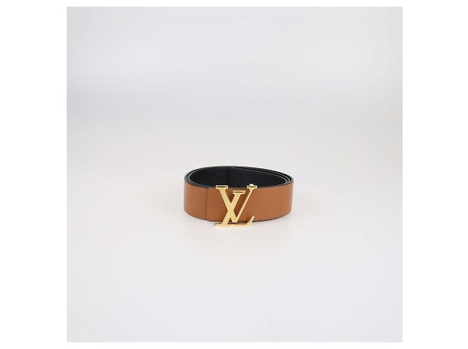 Louis Vuitton Black/Brown Leather LV Initiales Reversible Belt - view 6