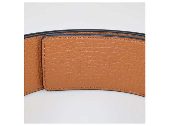 Louis Vuitton Black/Brown Leather LV Initiales Reversible Belt - view 7