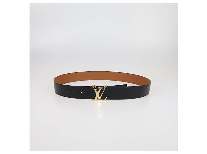 Louis Vuitton Black/Brown Leather LV Initiales Reversible Belt - view 4