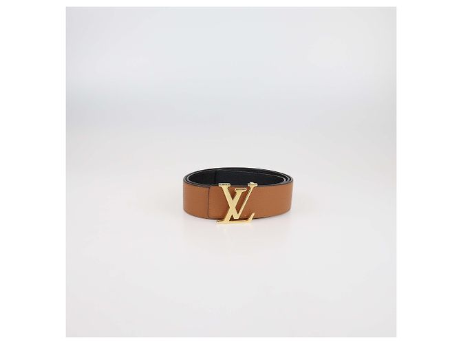 Louis Vuitton Black/Brown Leather LV Initiales Reversible Belt - view 5