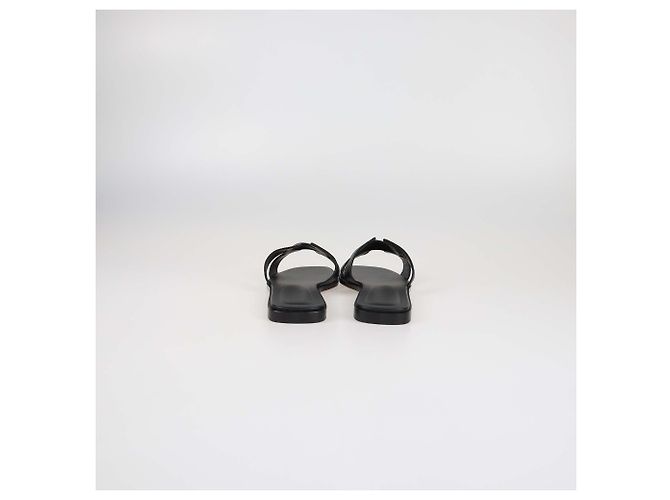 Sandali piatti Oran in pelle Epsom nera di Hermès Nero - vista 5