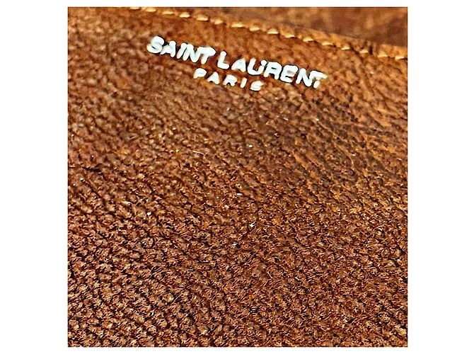 Borsa a tracolla Saint Laurent Serpent Hedi Slimane in pelle marrone - vista 10