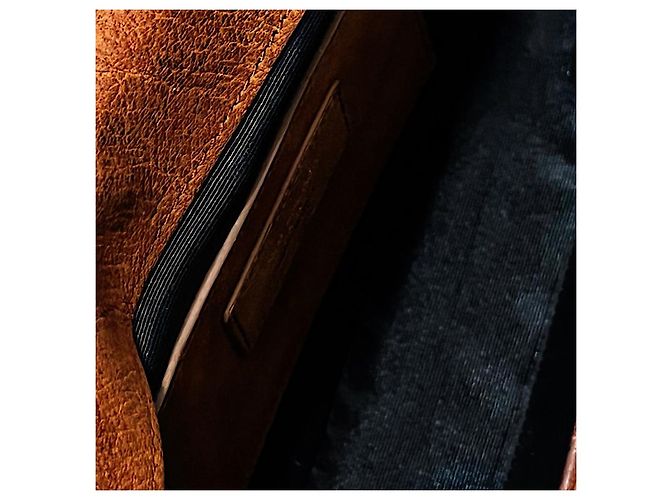 Borsa a tracolla Saint Laurent Serpent Hedi Slimane in pelle marrone - vista 11