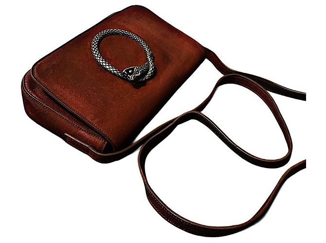 Borsa a tracolla Saint Laurent Serpent Hedi Slimane in pelle marrone - vista 3