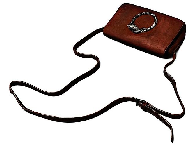 Borsa a tracolla Saint Laurent Serpent Hedi Slimane in pelle marrone - vista 8