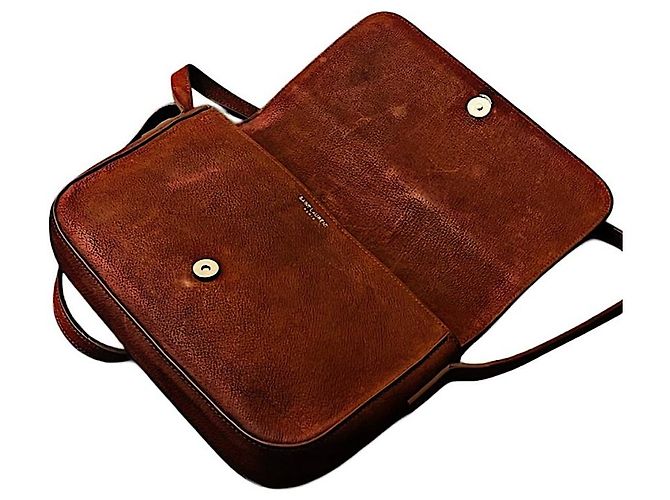 Borsa a tracolla Saint Laurent Serpent Hedi Slimane in pelle marrone - vista 9