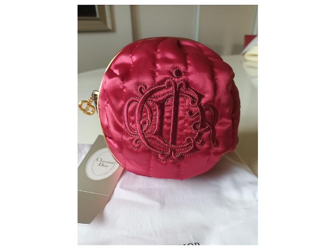 Clutch Christian Dior in raso rosso - vista 2