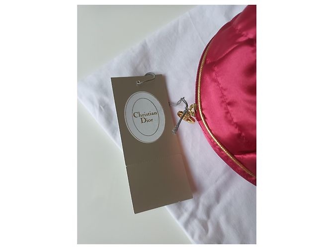Clutch Christian Dior in raso rosso - vista 9