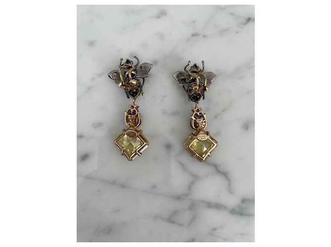 Autre Marque Orecchini cocktail ANABELA CHAN in vermeil d'oro con citrini e zaffiri Multicolore - vista 3