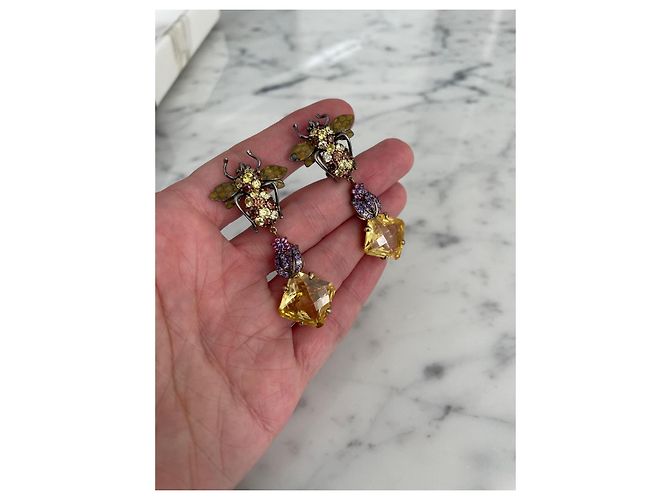 Autre Marque Orecchini cocktail ANABELA CHAN in vermeil d'oro con citrini e zaffiri Multicolore - vista 6