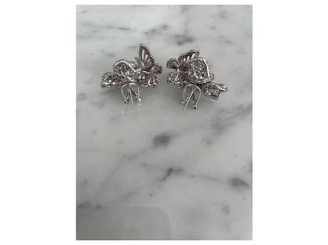 Autre Marque Orecchini floreali Anabela Chan Diamanti Oro Bianco - vista 3