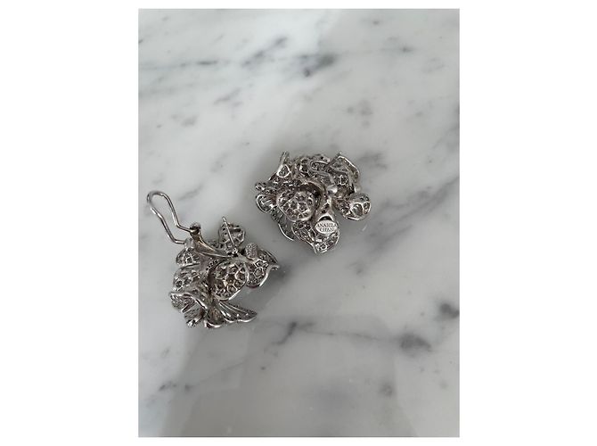 Autre Marque Orecchini floreali Anabela Chan Diamanti Oro Bianco - vista 4