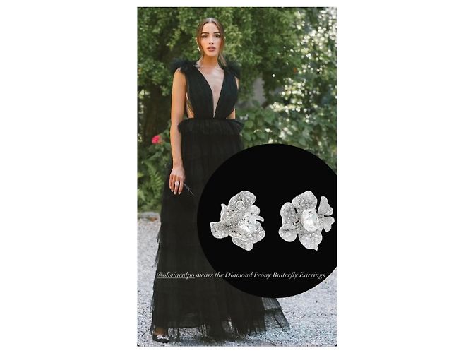 Autre Marque Orecchini floreali Anabela Chan Diamanti Oro Bianco - vista 7