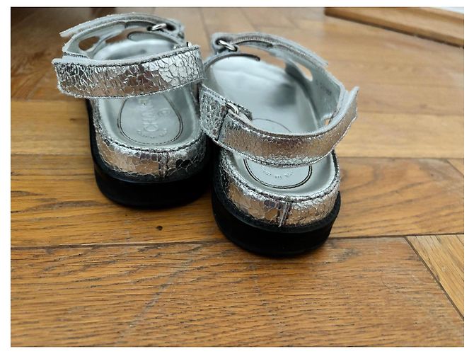 Cambon Sandales Dad Chanel argent cuir Argenté - vue 5