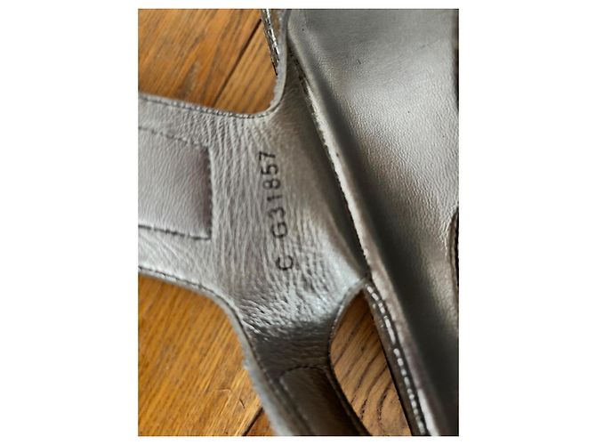 Cambon Sandales Dad Chanel argent cuir Argenté - vue 9